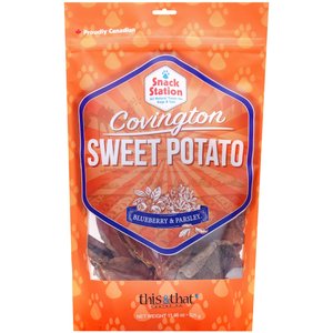 this and that Canine Company Snack Station Premium Covington Sweet Potato Blueberry & Parsley Dehydrated Dog Treats, 11.4-oz bag