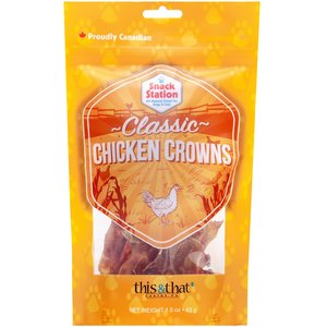 this and that Canine Company Snack Station Chicken Crowns Dehydrated Cat & Dog Treats, 1.5-oz bag