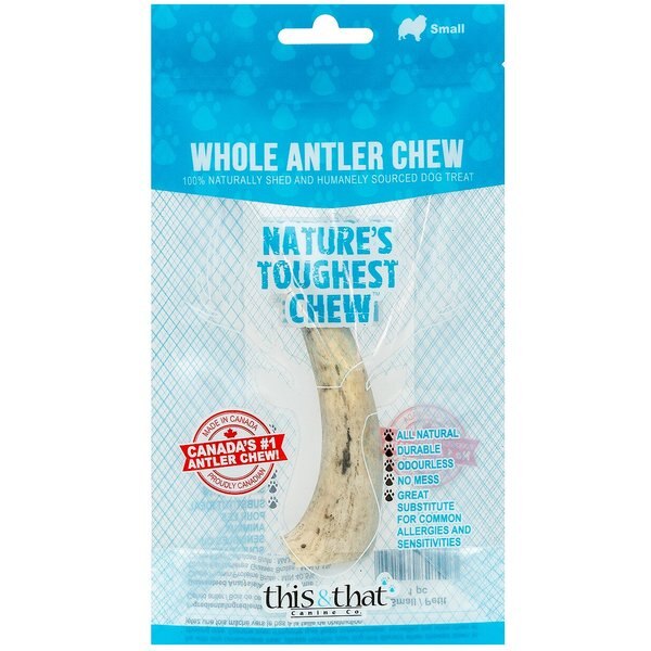 this and that Canine Company North Country Natural Shed Premium Split Elk Antler Chew Dog Treat, Small