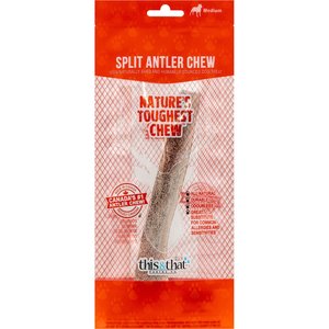 this&that Canine Company North Country Natural Shed Premium Split Elk Antler Chew Dog Treat, Medium