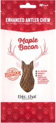 this and that Canine Company North Country Natural Shed Maple Bacon Enhanced Split Elk Antler Chew Dog Treat, Small