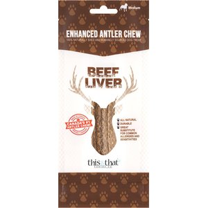 this&that Canine Company North Country Natural Shed Beef Liver Enhanced Split Elk Antler Chew Dog Treat, Medium