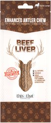 this and that Canine Company North Country Natural Shed Beef Liver Enhanced Split Elk Antler Chew Dog Treat, X-Large