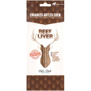 this and that Canine Company North Country Natural Shed Beef Liver Enhanced Split Elk Antler Chew Dog Treat, X-Large