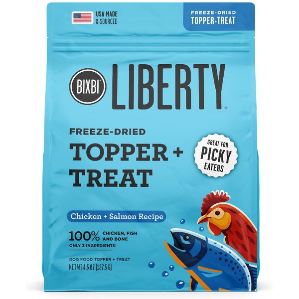 BIXBI Liberty Freeze Chicken Salmon Recipe Dried Topper Dog