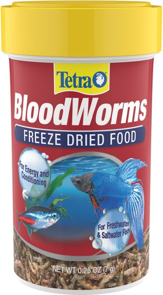 Tetra BloodWorms 0.28 Ounce, Freeze-Dried Food For Freshwater and Saltwater  Fish, 0.28-Ounce, 100-Ml
