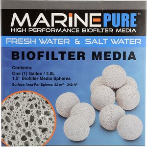 MARINEPURE Cermedia Aquarium Biofilter Media Spheres, 1-gal