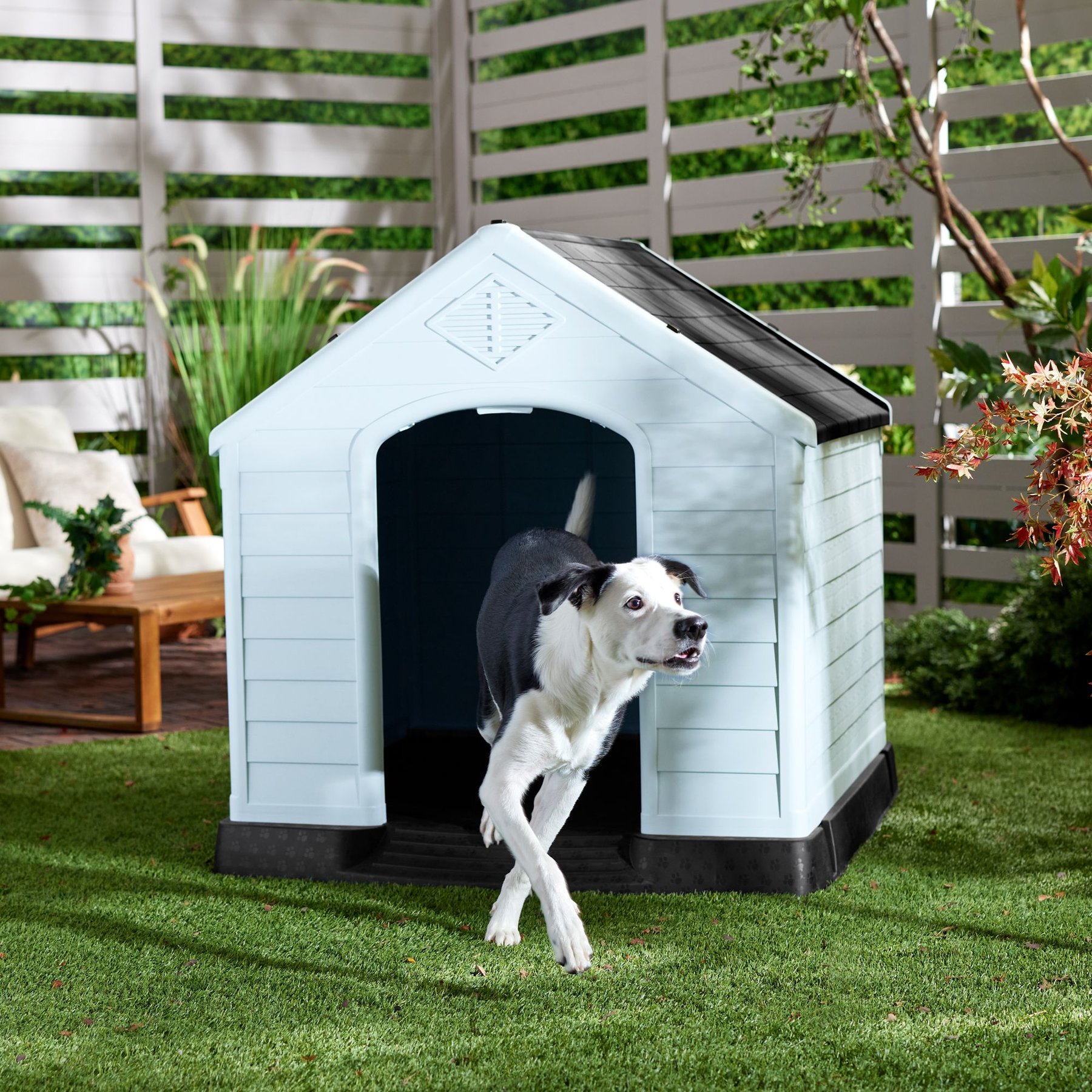 Hard plastic dog house best sale