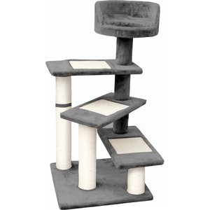 EliteField 40-in Faux Fur Cat Tree, Gray