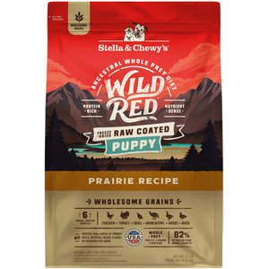 Stella & Chewy's Puppy Prairie Recipe Wild Red Raw Coated High Protein Wholesome Grains Dry Dog Food, 21-lb bag