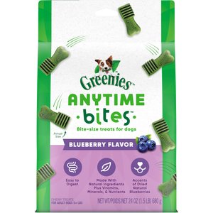 Greenies Anytime Bites Blueberry Flavor Soft & Chewy Dog Treats, 24-oz bag