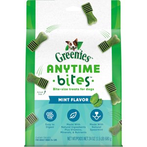 Greenies Anytime Bites Mint Flavor Soft & Chewy Dog Treats, 24-oz bag