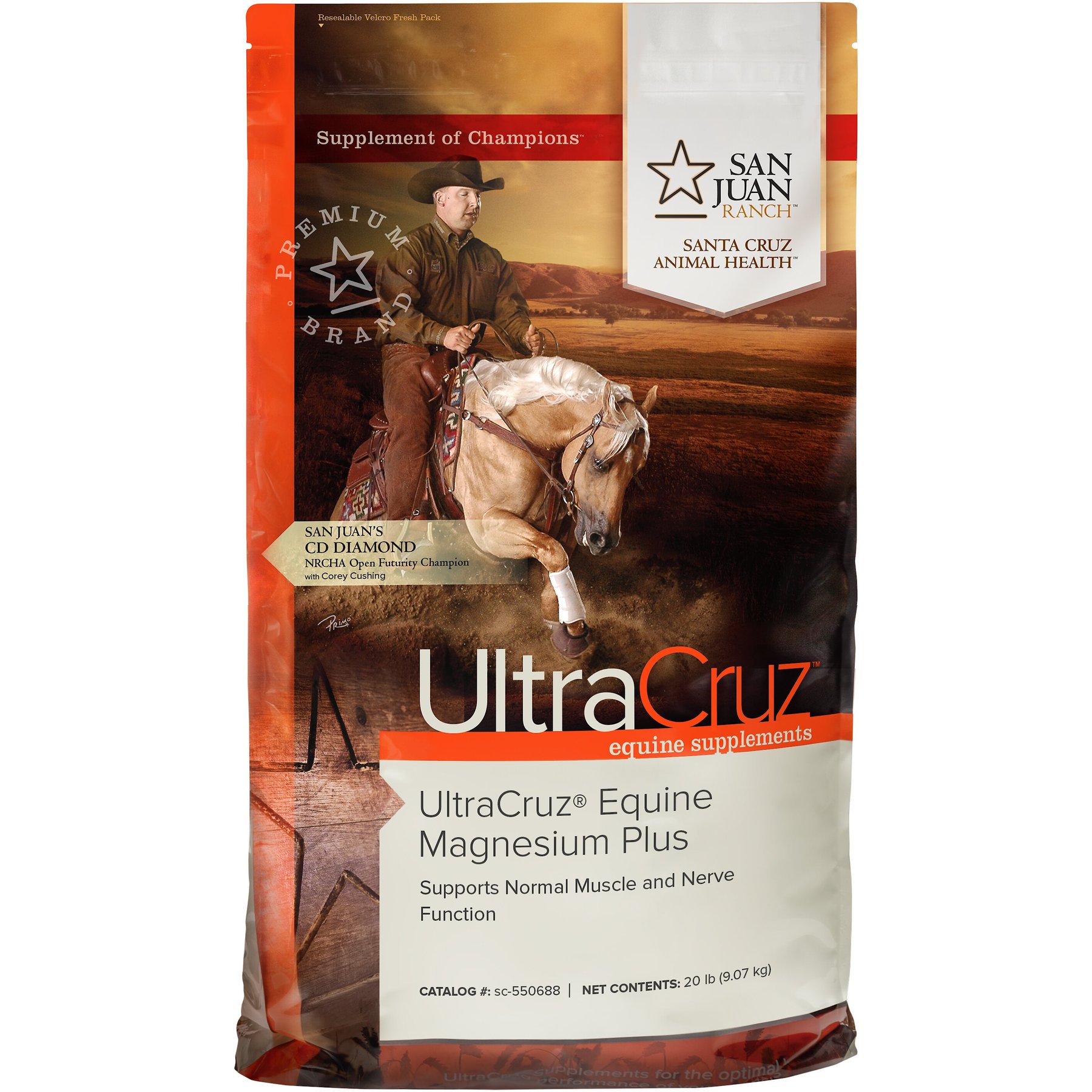 ULTRACRUZ Equine Magnesium Plus Pellet Horse Supplement 20 lb bag