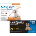 Heartgard Plus Chew for Dogs, up to 25 lbs, (Blue Box), 1 Chew (1-mo. supply) & NexGard Chew for Dogs, 4-10 lbs, (Orange Box), 1 Chew (1-mo. supply)