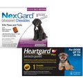 Heartgard Plus Chew for Dogs, up to 25 lbs, (Blue Box), 1 Chew (1-mo. supply) & NexGard Chew for Dogs, 24.1-60 lbs, (Purple Box), 1 Chew (1-mo. supply)