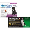 Heartgard Plus Chew for Dogs, 26-50 lbs, (Green Box), 1 Chew (1-mo. supply) & NexGard Chew for Dogs, 24.1-60 lbs, (Purple Box), 1 Chew (1-mo. supply)