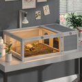 Coziwow by Jaxpety Wooden Tortoise House with Removable Trays Reptile Habitat, Grey