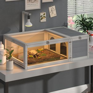 COZIWOW Light Support Reptile & Turtle Habitat Enclosure, Grey - Chewy.com