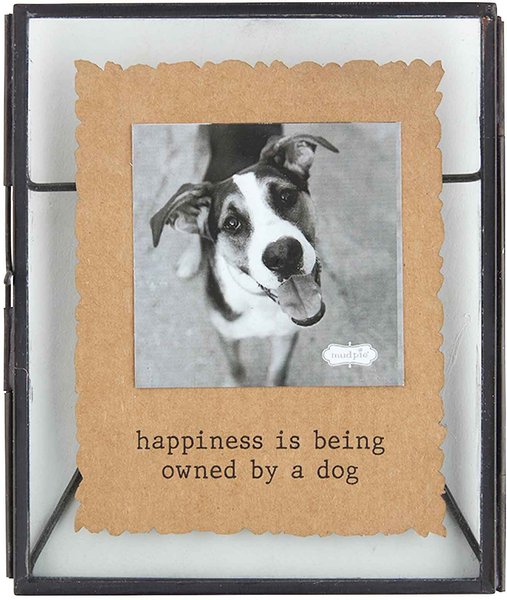Mud Pie Happiness is Being Owned By A Dog Glass Pet Frame slide 1 of 2