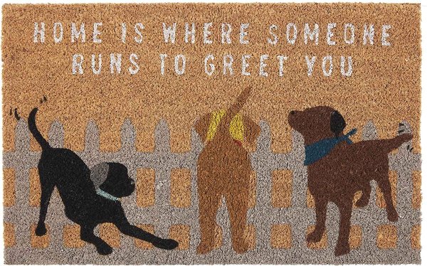 MUD PIE Dogs Welcome Paw Print Mat 