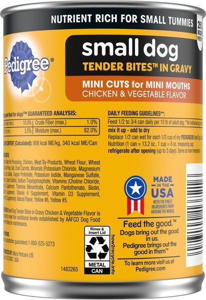 Pedigree Tender Bites in Gravy, Chicken & Vegetable Flavor Adult Canned Wet Dog Food