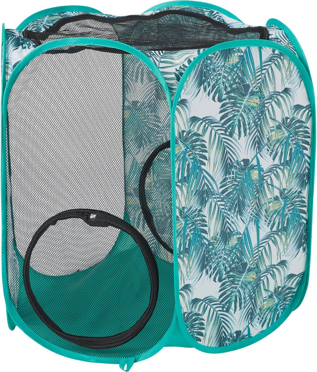 FRISCO Mesh Outdoor Pop-up Cat Hexagon Playpen & Tunnel, Leaf, 30-in L ...