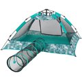 Frisco Mesh Outdoor Pop-up Cat Playpen Tent & Tunnel, Leaf, 71-in L x 39-in H