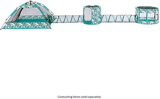 Frisco Mesh Outdoor Pop-up Cat Playpen Tent & Tunnel, Leaf, 71-in L x 39-in H