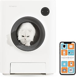 INSTACHEW PURRCLEAN Smart WiFi Enabled Covered Automatic Self-Cleaning Cat Litter Box, White