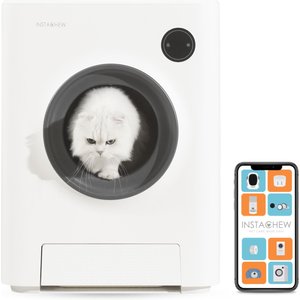 INSTACHEW PURRCLEAN Covered Automatic Self-cleaning Cat Litter Box, White