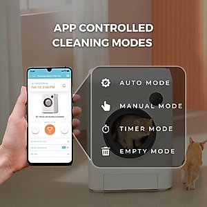 INSTACHEW PURRCLEAN Smart WiFi Enabled Covered Automatic Self-Cleaning Cat Litter Box, White