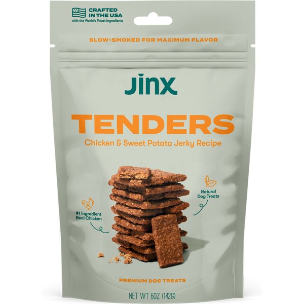 JINX Chicken Sweet Potato Tenders Jerky Dog Treats, 5-oz bag - Chewy.com