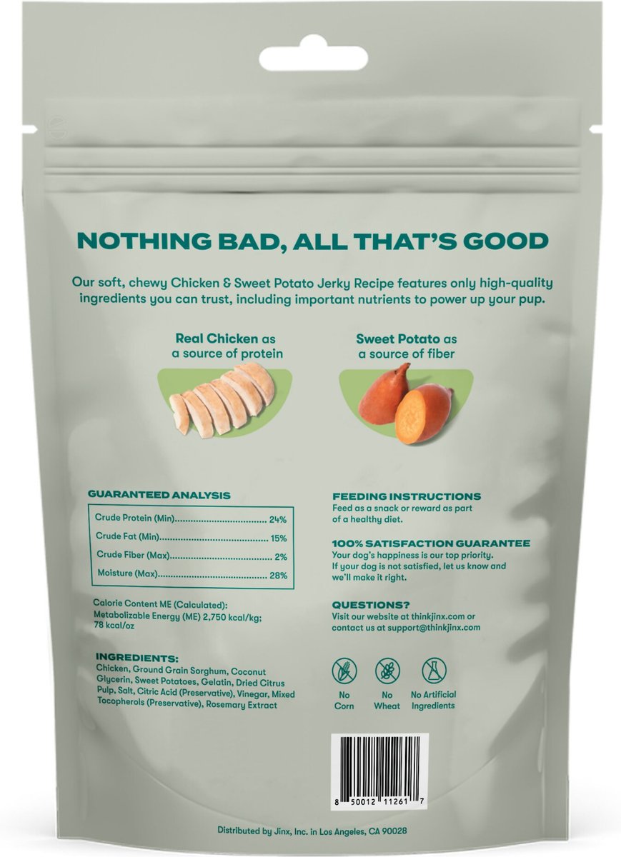 JINX Chicken Sweet Potato Tenders Jerky Dog Treats, 5-oz bag - Chewy.com