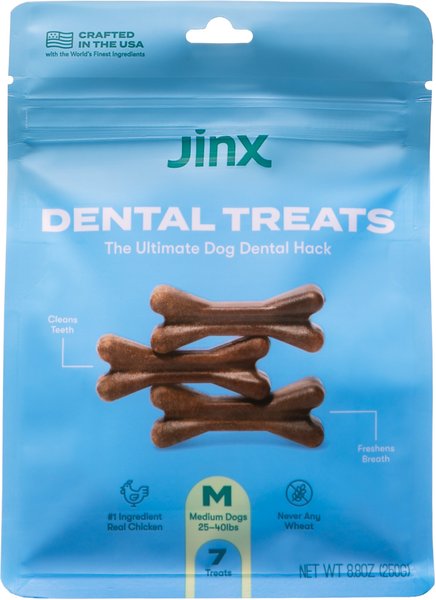 Jinx Medium Dental Dog Treats, 7 count slide 1 of 8