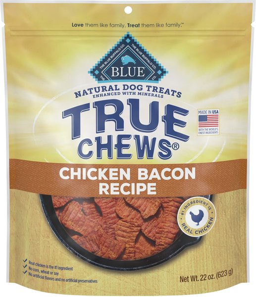 Blue Buffalo True Chews Natural Chicken & Bacon Dog Treats, 22-oz bag slide 1 of 9