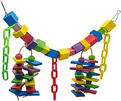 SunGrow Large Hammock Swing for Parrot & Cockatiel, Bridge Blocks Bird Toy slide 2 of 6