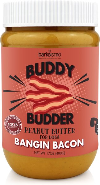 Bark Bistro Company Begging Bacon Buddy Budder Dog Lickable Treats, 17-oz jar slide 1 of 8
