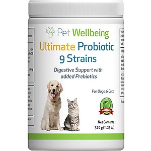 Pet Wellbeing Ultimate Probiotic Powder Digestive Supplement for Dogs, 320-g jar
