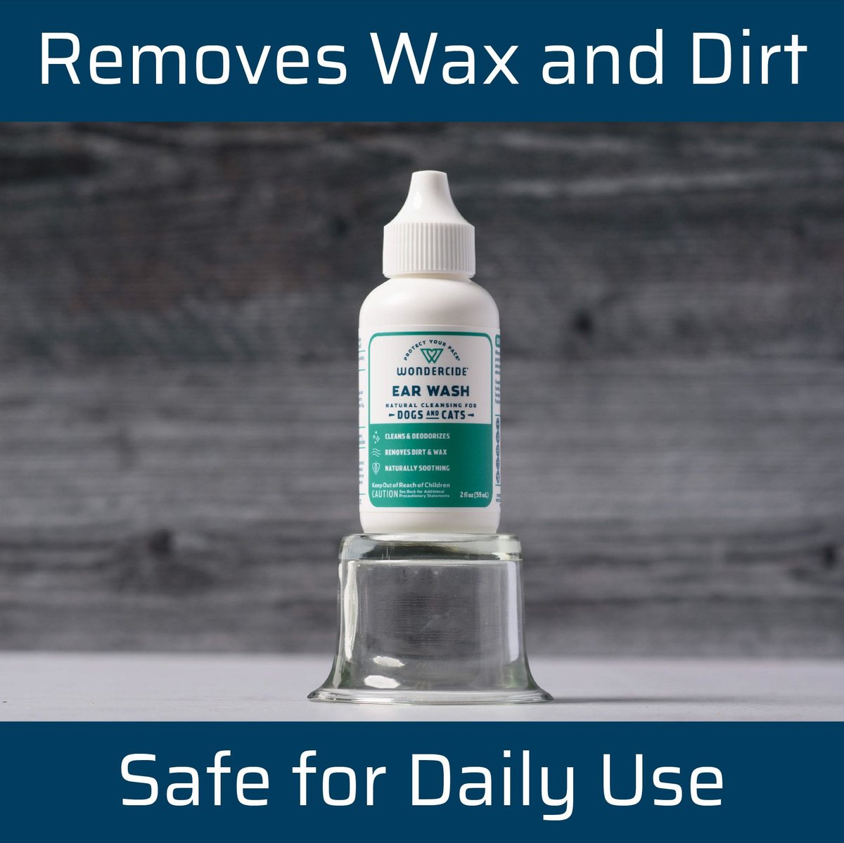 WONDERCIDE Dog & Cat Ear Wash, 2oz bottle