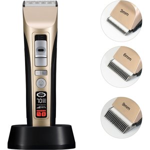 Casfuy Rechargeable Five-Level Speed Regulation Seat Pet Hair Grooming Clippers, Gold