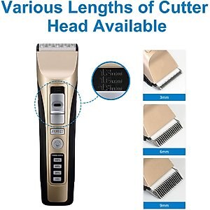 PATPET P930 Rechargeable Five-Level Speed Regulation Seat Pet Hair Grooming Clippers, Gold