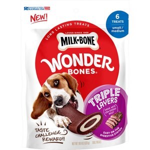 Milk-Bone Wonder Bones Triple Layers Long-Lasting Dog Treats, 18.8-oz pouch