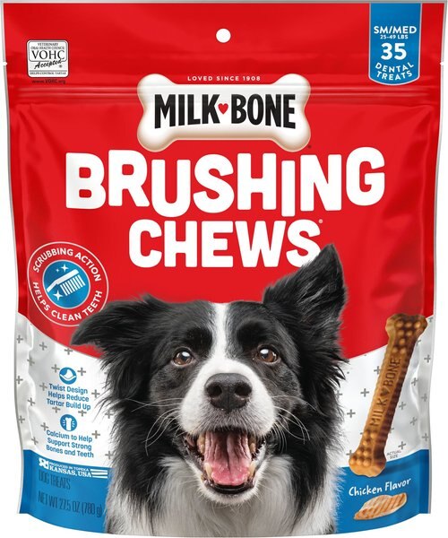 Milk-Bone Brushing Chews Daily Dental Dog Treats, 27.5-oz bag slide 1 of 7