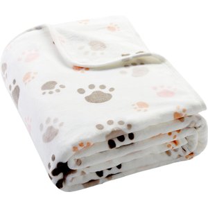 Allisandro Microplush Fleece Polyester Dog & Cat Blanket, White, Large