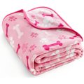 Allisandro Microplush Fleece Polyester Dog & Cat Blanket, Pink, Large