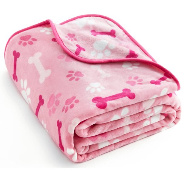 ALLISANDRO Microplush Fleece Polyester Dog & Cat Blanket, Pink, Large