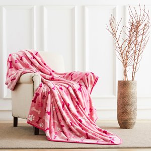 Allisandro Microplush Fleece Polyester Dog & Cat Blanket, Pink, XX-Large