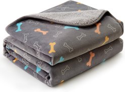 Allisandro Triple Layer Tech Waterproof Dog & Cat Blanket, Grey Bone, Large slide 1 of 6