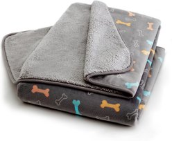 Allisandro Triple Layer Tech Waterproof Dog & Cat Blanket, Grey Bone, Large slide 2 of 6
