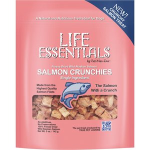 Cat-Man-Doo Life Essentials Wild Alaskan Salmon Crunchies Freeze-Dried Dog & Cat Treats, 5-oz bag